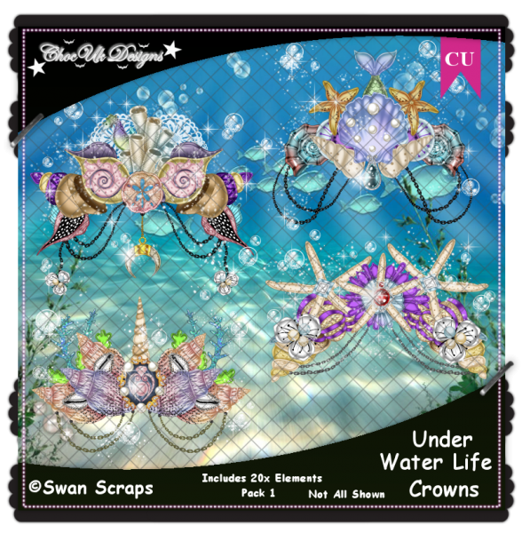 Under Water Life Crowns Elements CU/PU Pack - Click Image to Close