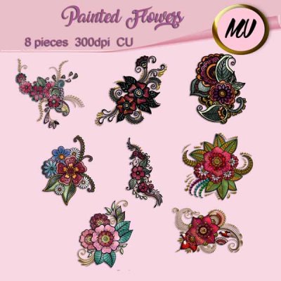 Painted Flowers element pack