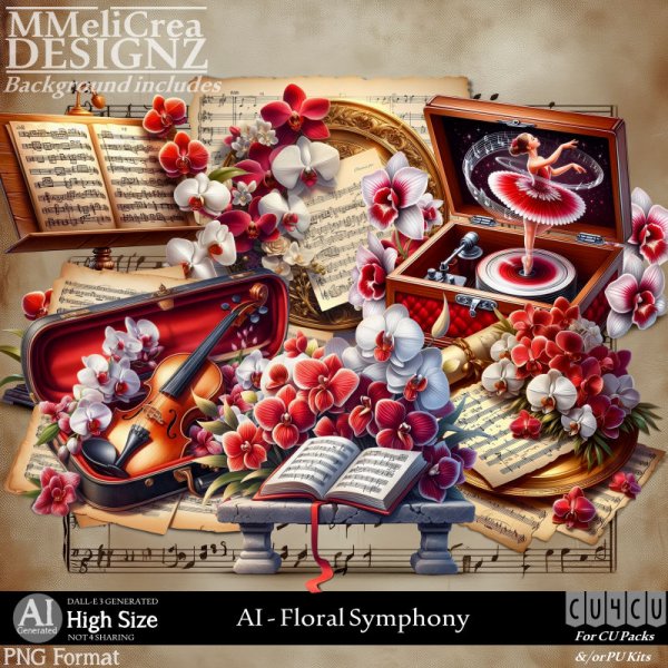 AI - CU4CU - Floral Symphony (CU4CU/PNG) - Click Image to Close