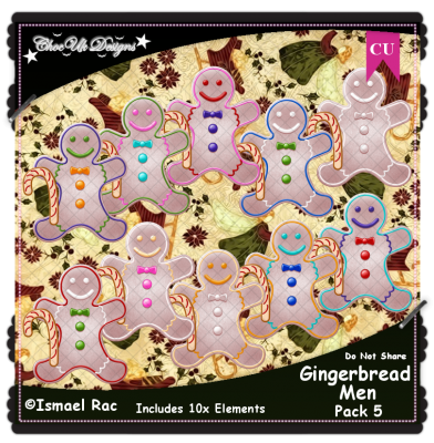 Gingerbread Men Elements CU/PU Pack 5