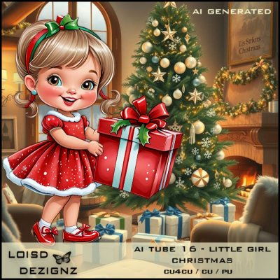 AI Tube 16 - Little Girl Christmas - cu4cu/cu/pu