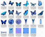 Designer Stash 192 - Butterfly Mix - Blue - cu4cu/cu/pu