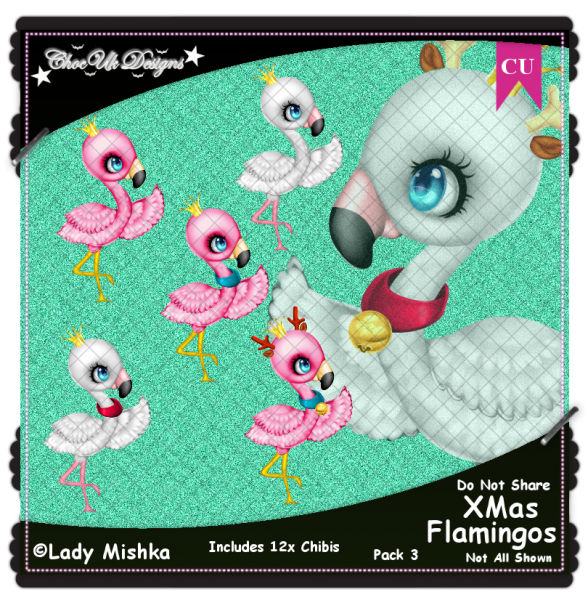 XMas Flamingos CU/PU Pack 3 - Click Image to Close