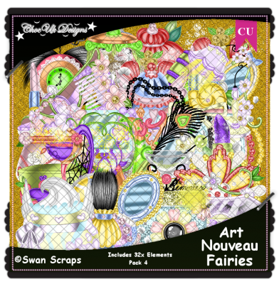 Art Nouveau Fairies Elements CU/PU Pack 4