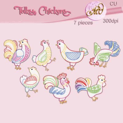 Folksy Chickens Element Pack
