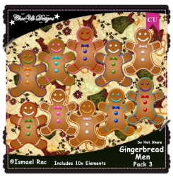 Gingerbread Men Elements CU/PU Pack 3