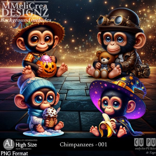 AI - Chimpanzees - CU001 (CU4PU/PNG) - Click Image to Close