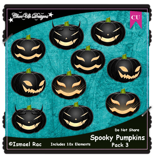 Spooky Pumpkins CU/PU Pack 3 - Click Image to Close