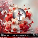 AI - Floral Harmony Ballet - CU001 (CU4PU/PNG/PACK)