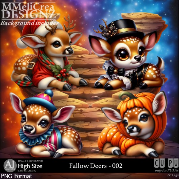 AI - Fallow Deers - CU002 (CU4PU/PNG) - Click Image to Close