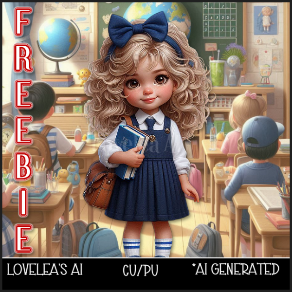 AUGUST FREEBIE - SCHOOL GIRL - Click Image to Close