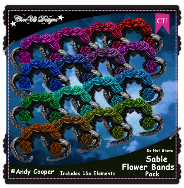 Sable Flower Bands CU/PU - Click Image to Close