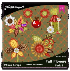 Fall Flowers Elements CU/PU Pack 6