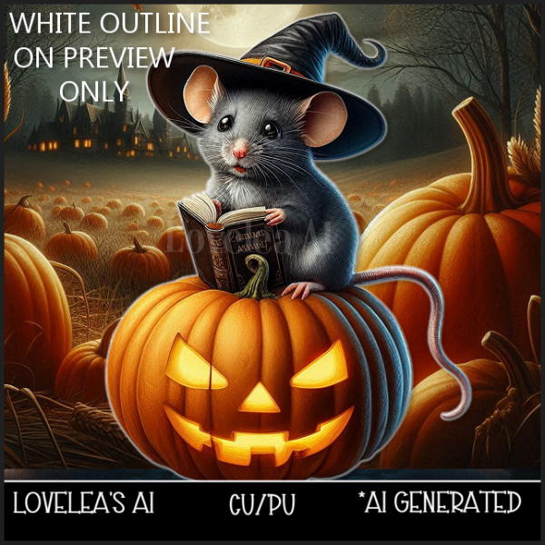 MOUSE WITCH 1 (PUMPKIN) - Click Image to Close