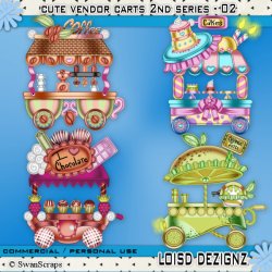 Cute Vendor Carts Series 2 - 02 - CU/PU