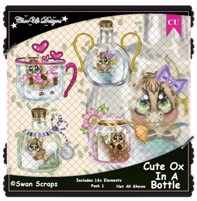 Cute Ox In A Bottle Elements CU/PU Pack