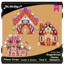 Gingerbread Homes Elements CU/PU Pack 6