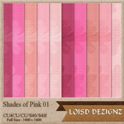 Shades of Pink Papers 01 - Flowers - CU4CU/PU