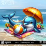 AI - Beach Fun Dolphins - CU001 (CU4PU/PNG)