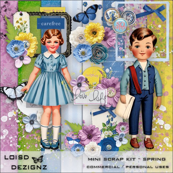 Mini Scrap Kit - Spring - CU / PU - Click Image to Close