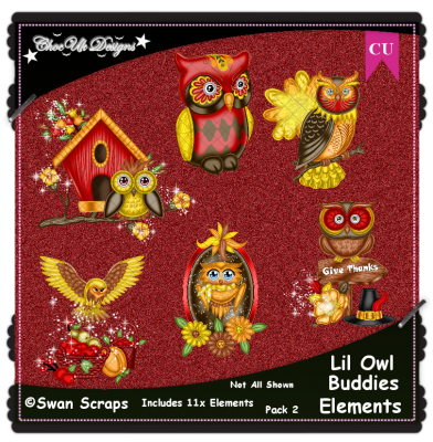 Lil Owl Buddies Elements CU/PU Pack 2