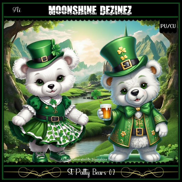 Ai-CU/PU St Patty Bears-02 - Click Image to Close