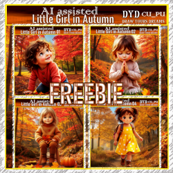 little girls in autumn