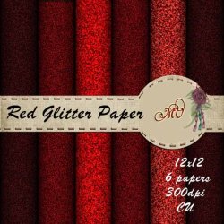 Red Glitter Papers