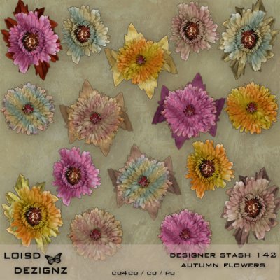 Designer Stash 142 - Autumn Flowers - cu4cu/cu/pu
