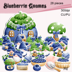 Blueberry Gnome Stamp element pack