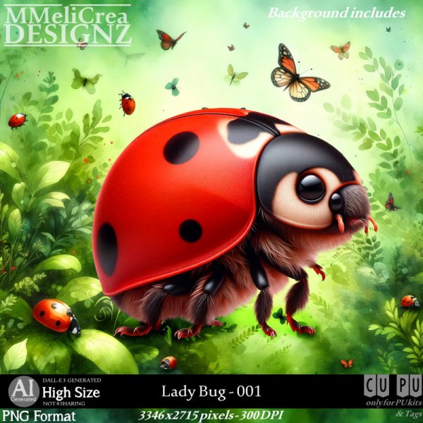 AI - Lady Bug - CU001 (CU4PU/PNG/PACK) - Click Image to Close