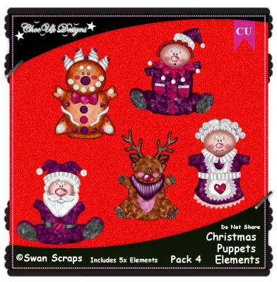 Christmas Puppets Elements CU/PU Pack 4