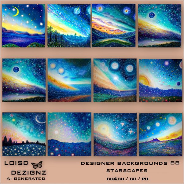 Designer Backgrounds 88 - Starscapes - cu4cu/cu/pu - Click Image to Close
