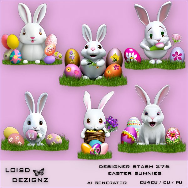 Designer Stash 276 - Easter Bunnies - Click Image to Close