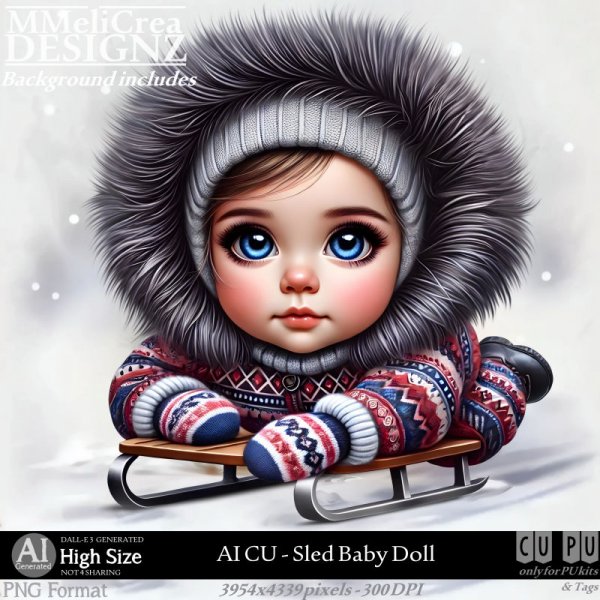 AI - CU Sled Baby Doll (CU4PU/PNG) - Click Image to Close