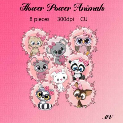 Flower Power Animals element pack