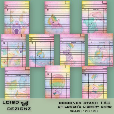 Designer Stash 164 - Children's Library Cards - CU4CU/CU/PU