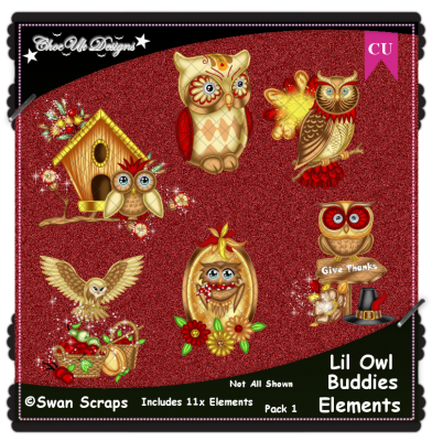 Lil Owl Buddies Elements CU/PU Pack 1