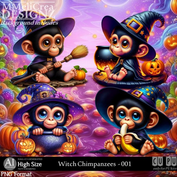 AI - Witch Chimpanzees - CU001 (CU4PU/PNG) - Click Image to Close