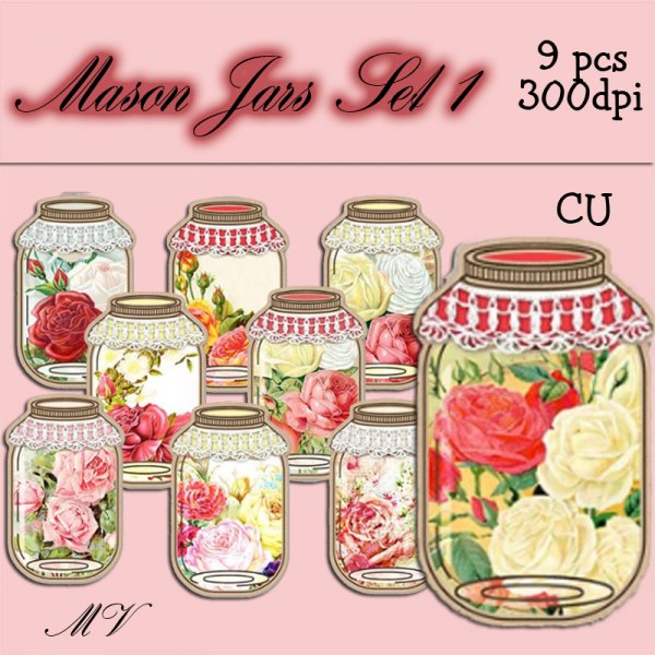 Mason Jars set 1 - Click Image to Close