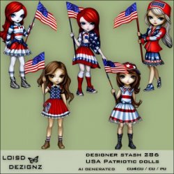 Designer Stash 286 - USA Patriotic Dolls Designer Stash 286 - USA Patriotic Dolls