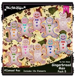 Gingerbread Men Elements CU/PU Pack 5
