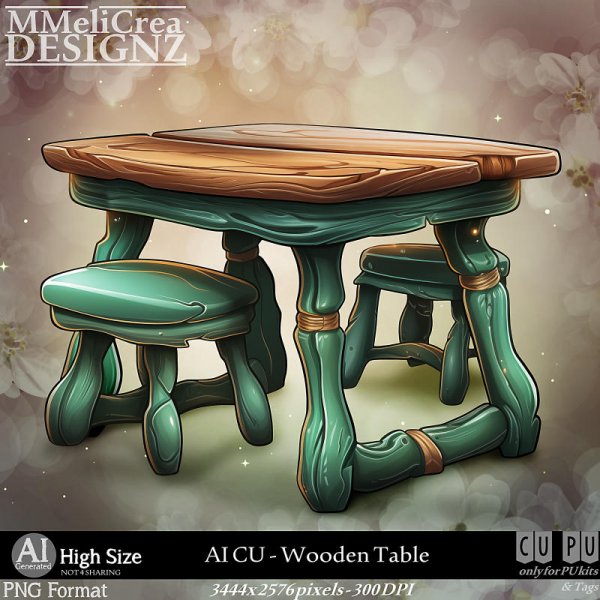 AI - CU Wooden Table (CU4PU/PNG) - Click Image to Close