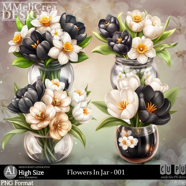 AI - Flowers In Jar - CU001 (CU4PU/PNG/PACK) - Click Image to Close