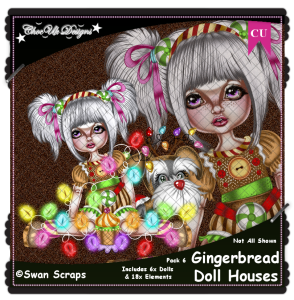 Gingerbread Doll Houses CU/PU Pack 6 - Click Image to Close