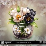 AI - Flowers In Jar - CU002 (CU4PU/PNG/PACK)