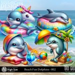 AI - Beach Fun Dolphins - CU002 (CU4PU/PNG)