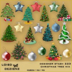 Designer Stash 223 - Christmas Tree Mix - cu4cu/cu/pu