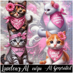 BREAST CANCER KITTEN SAYINGS PACK