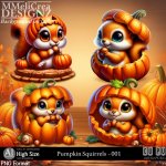 AI - Pumpkin Squirrels - CU001 (CU4PU/PNG)  AI - Pumpkin Squirrels - CU001 (CU4PU/PNG)